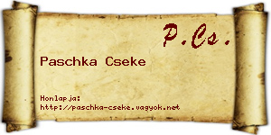 Paschka Cseke névjegykártya